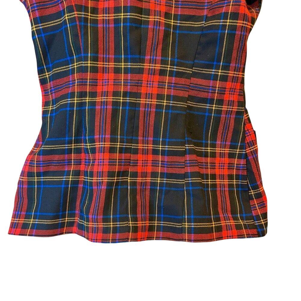 ASO CLUELESS 90s Rampage Tartan Plaid Preppy Grunge Cute Goth Heritage Blazer LG - Picture 7 of 13